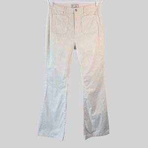Gap '70s Flare Pants Womens Size 10 Cream White Corduroy High Rise Retro Ribbed